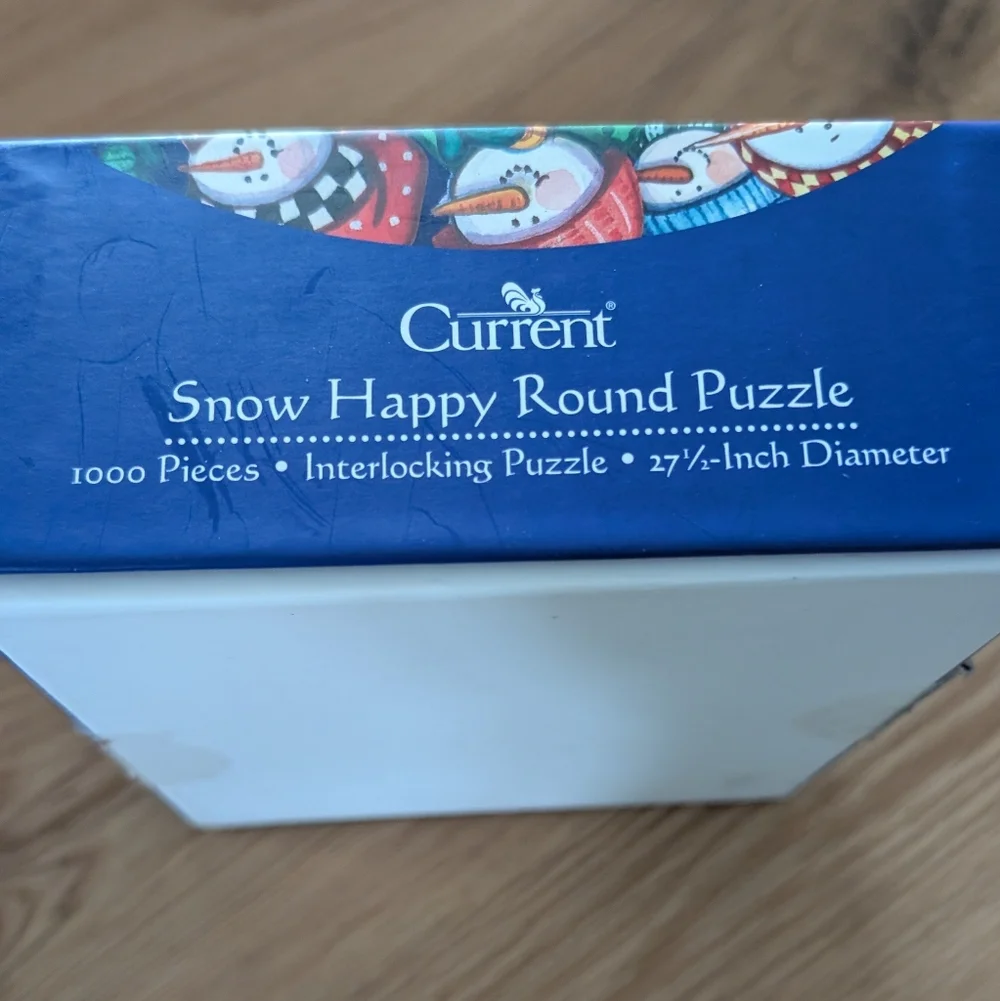 🧩3 For $25 - Current Snow Happy Round Puzzle Snowmen Multicolor 1000 Pieces - Picture 6 of 9